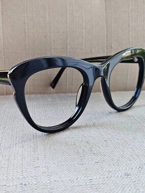 Warby Parker Women Eyeglasses Frame Black PEARL 100 Cat Eye Shape Eyewear Glasse